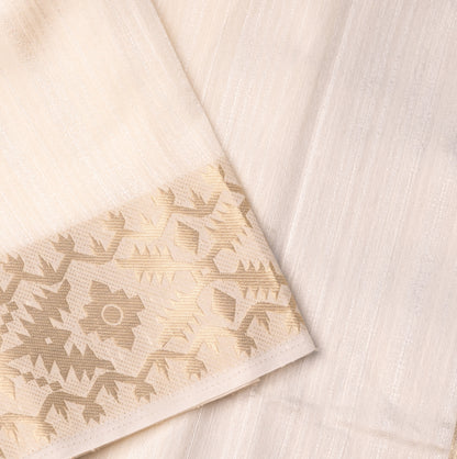 Cotton Moti Saree with Plain Lining Pallu and Zari Border