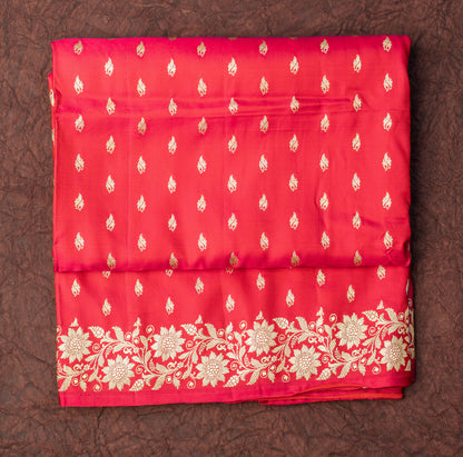 Pure Banarasi in Rani Pink Saree with Meenazari Border