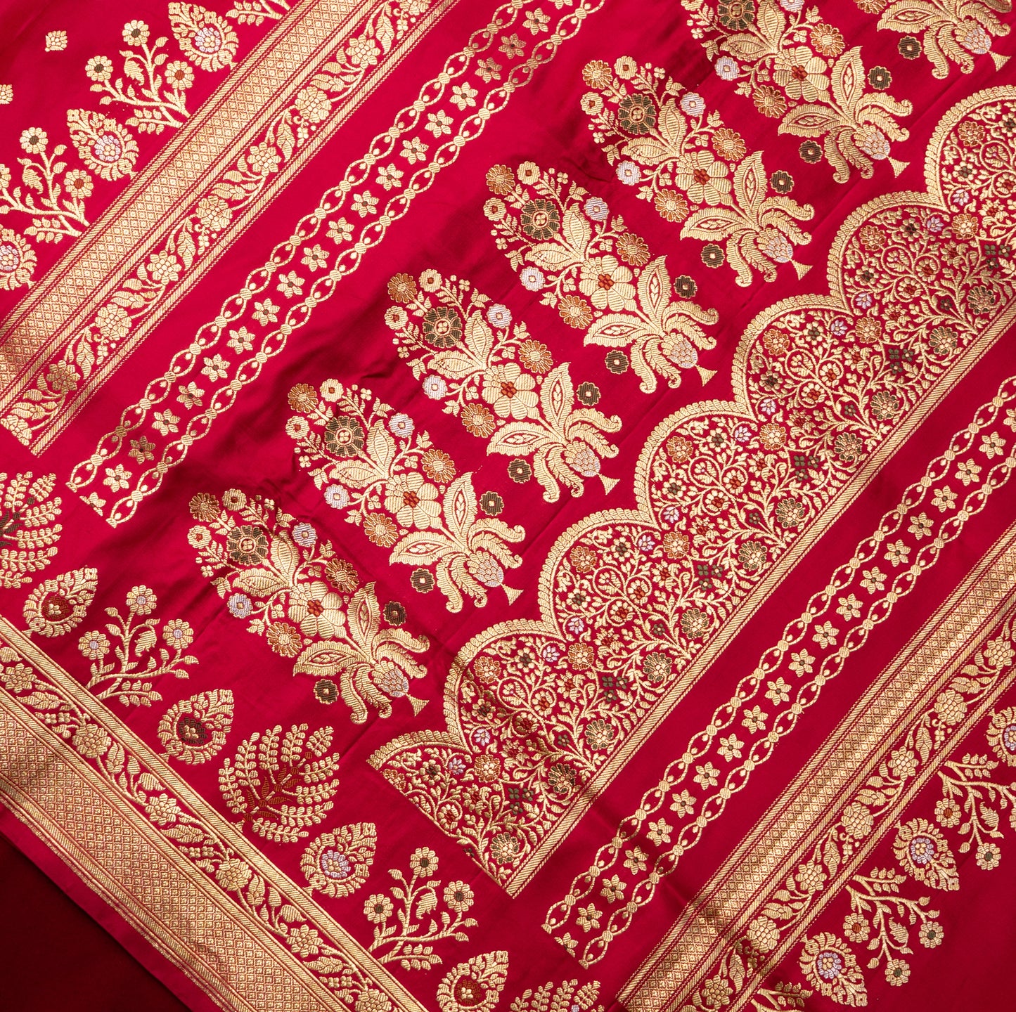 Rani Pink Banarasi Shalu Saree