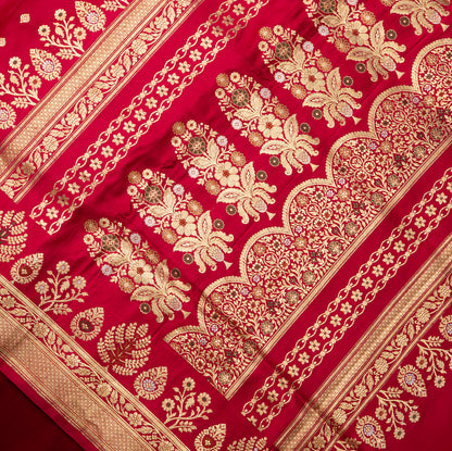 Rani Pink Banarasi Shalu Saree