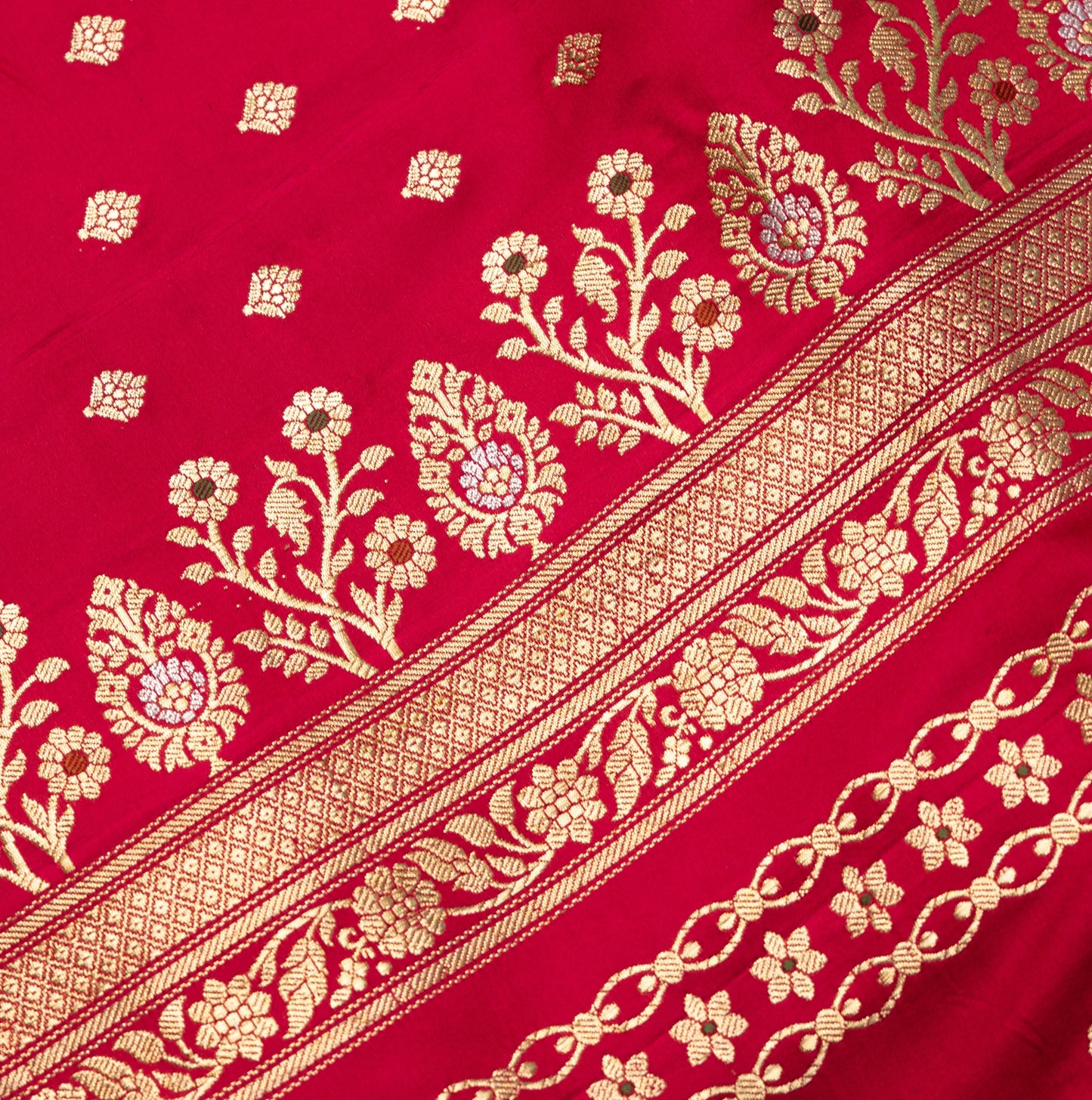Rani Pink Banarasi Shalu Saree