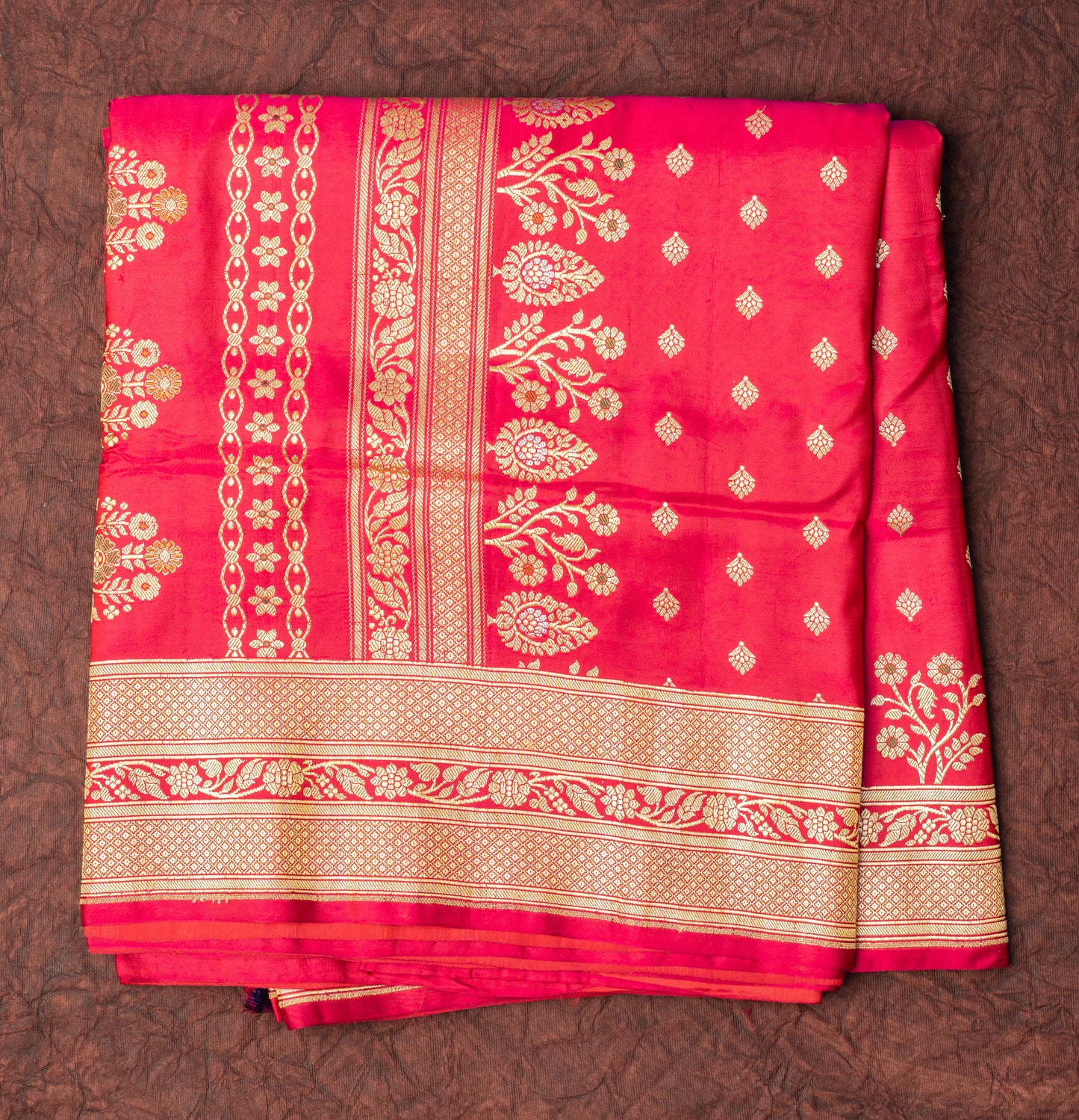 Rani Pink Banarasi Shalu Saree