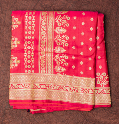 Rani Pink Banarasi Shalu Saree