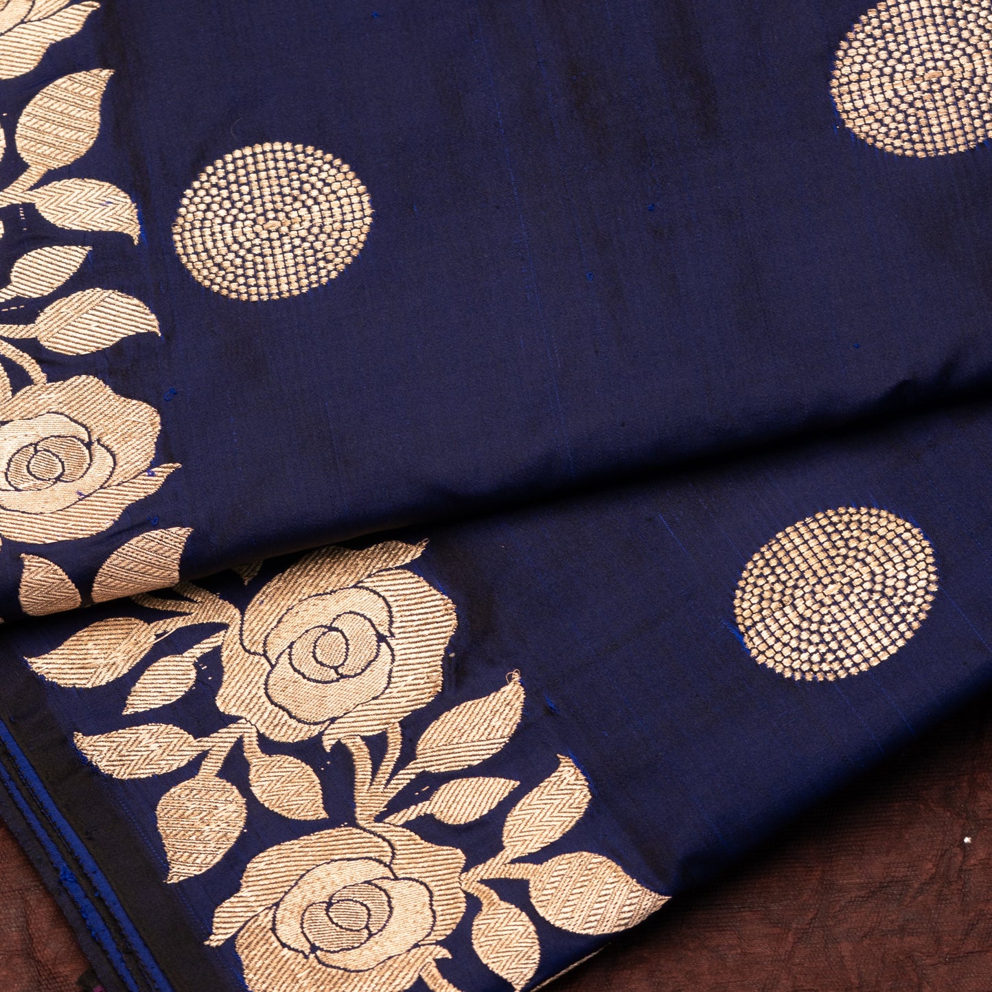 Royal Blue Banarasi Shalu Saree with Silver Border