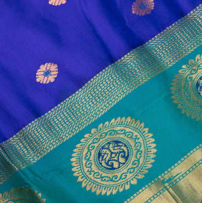 Lotus Peacock Paithani with Contrast Border