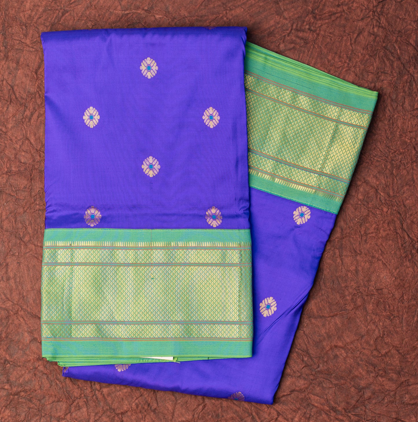 Lotus Peacock Paithani with Contrast Border