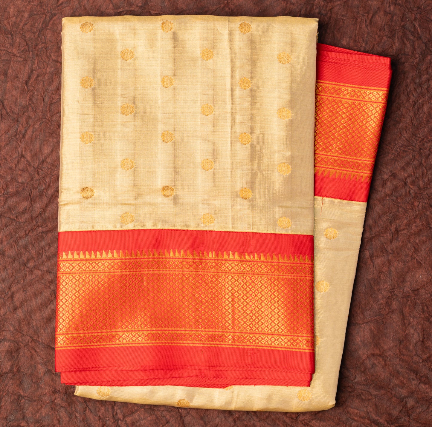 Golden Moti Handloom Tissue Paithani Saree