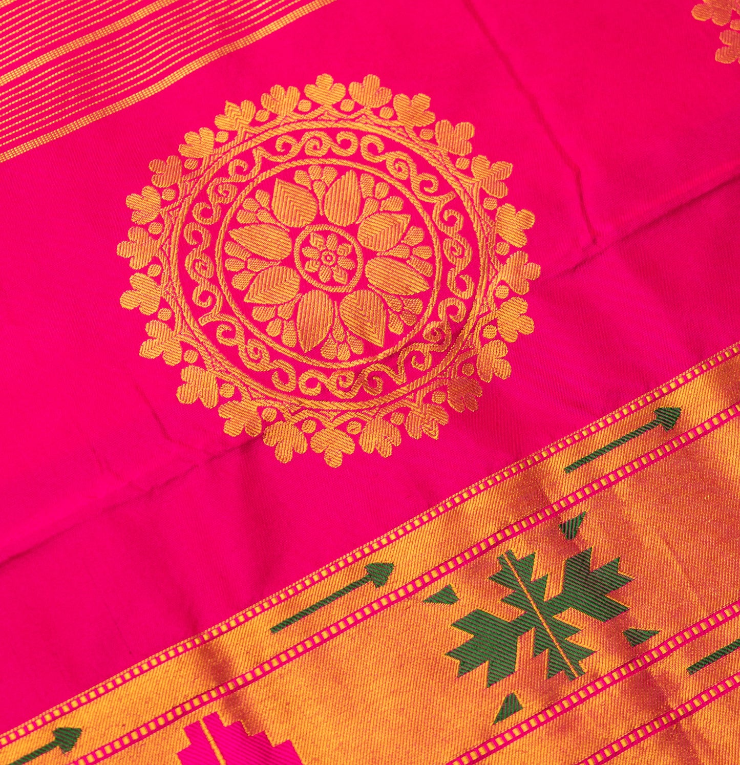 Rani Pink Paithani Saree with Chunari Butta