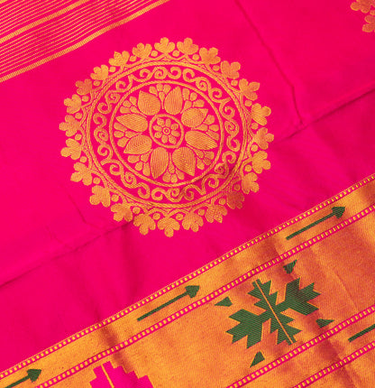 Rani Pink Paithani Saree with Chunari Butta