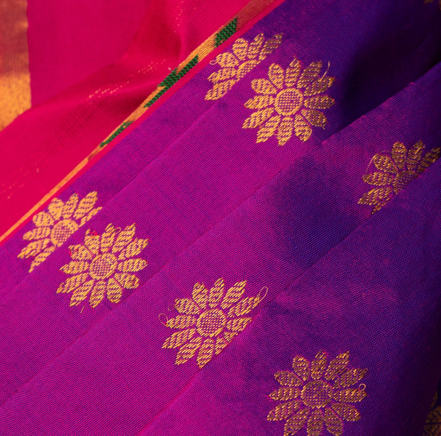 Magenta Pink Paithani Saree with Karna Phool Butta