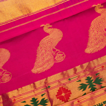 Magenta Pink Paithani Saree with Karna Phool Butta