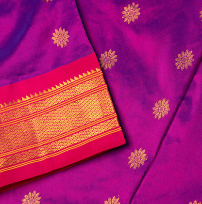 Magenta Pink Paithani Saree with Karna Phool Butta