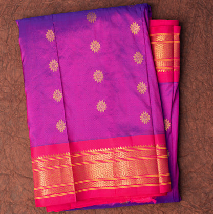 Magenta Pink Paithani Saree with Karna Phool Butta