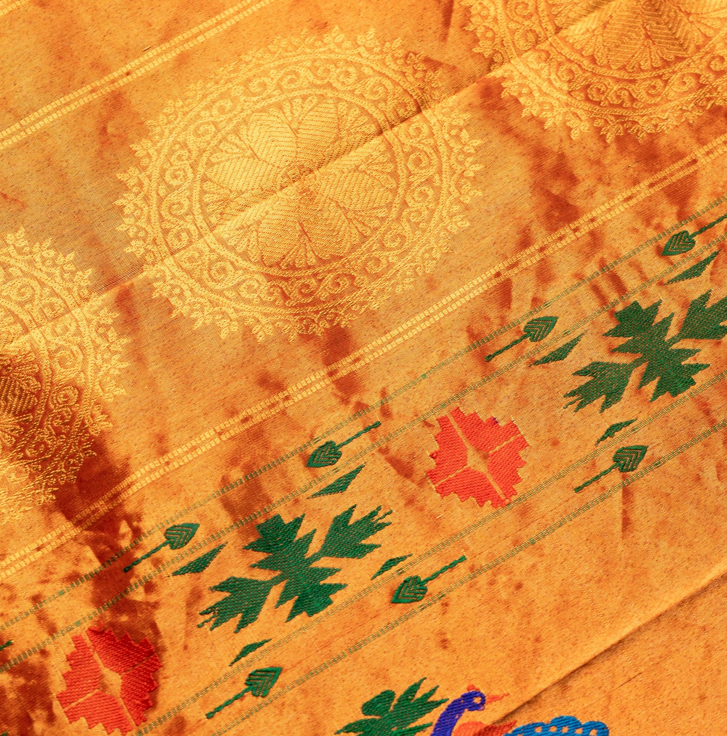 Royal Blue Paithani Saree with Pista contrast