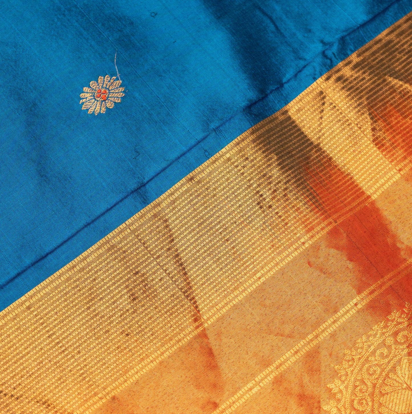 Royal Blue Paithani Saree with Pista contrast