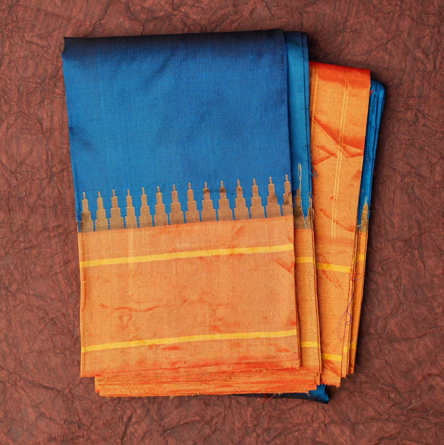 Royal Blue Paithani Saree with Pista contrast