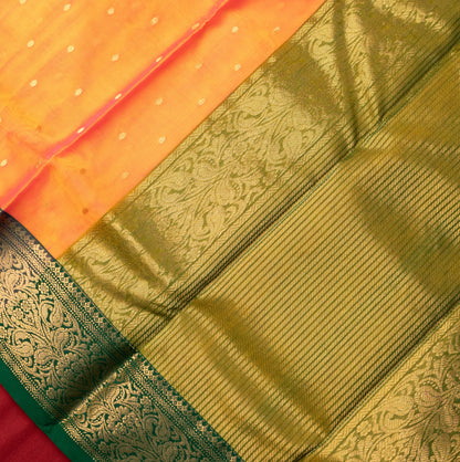 Chanderi Katan Silk in Cross Mango with Traditional Border