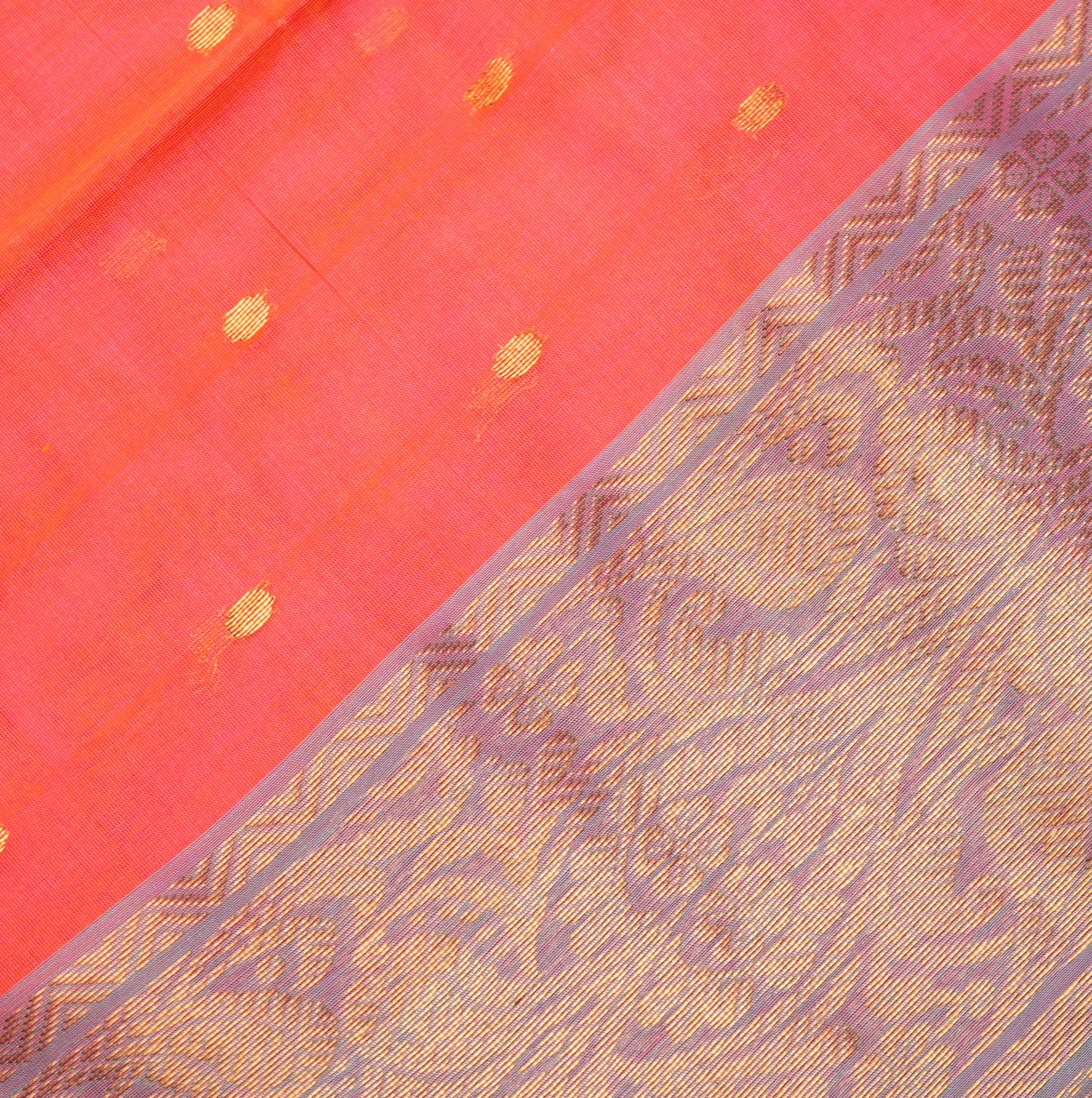 Chanderi Katan Silk in Aboli Light with Medium Border