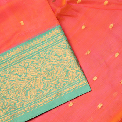Chanderi Katan Silk in Aboli Light with Medium Border