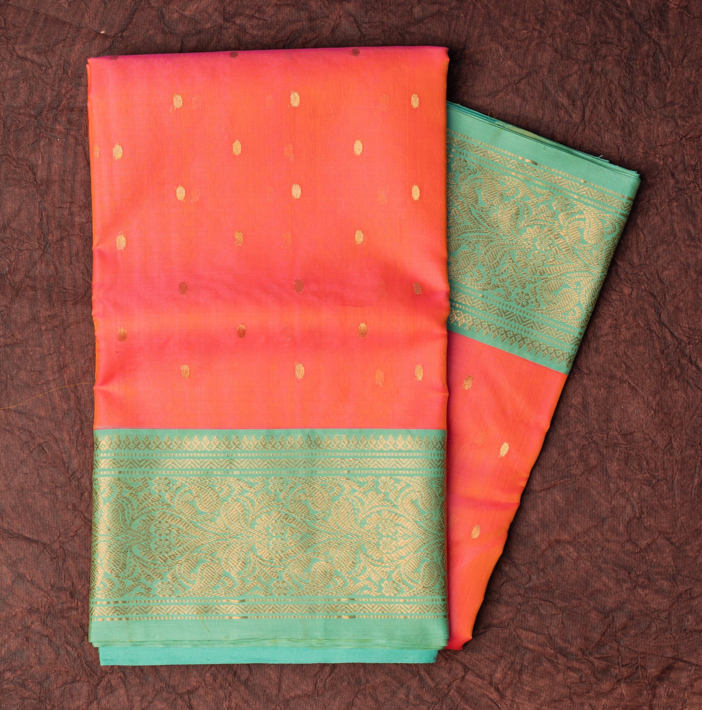 Chanderi Katan Silk in Aboli Light with Medium Border