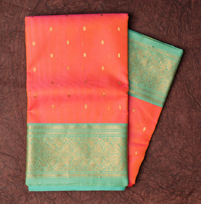 Chanderi Katan Silk in Aboli Light with Medium Border