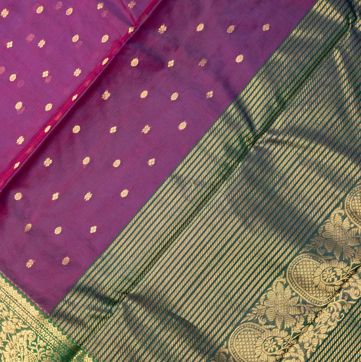 Chanderi Katan Silk Saree in Voilet