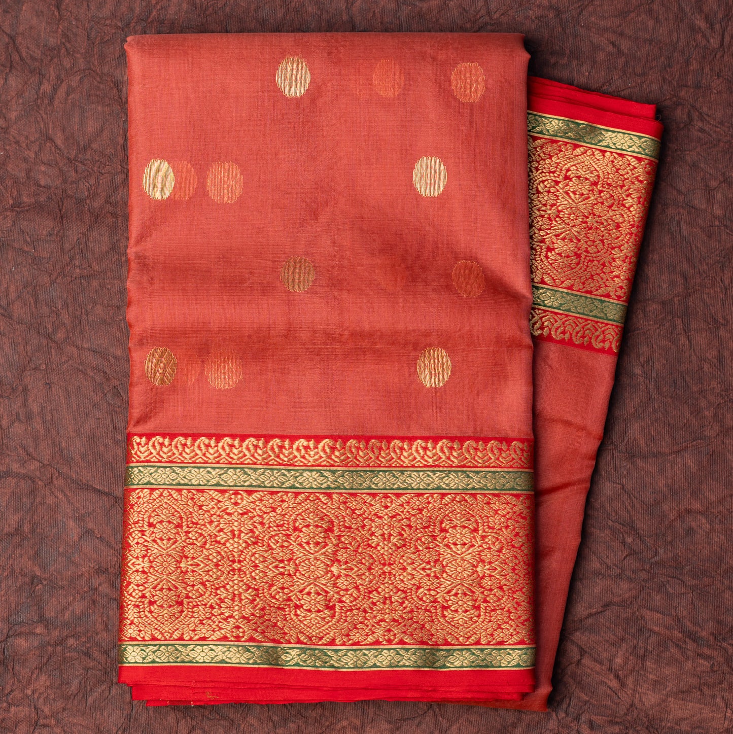 Chanderi Katan Silk Saree in Light Maroon