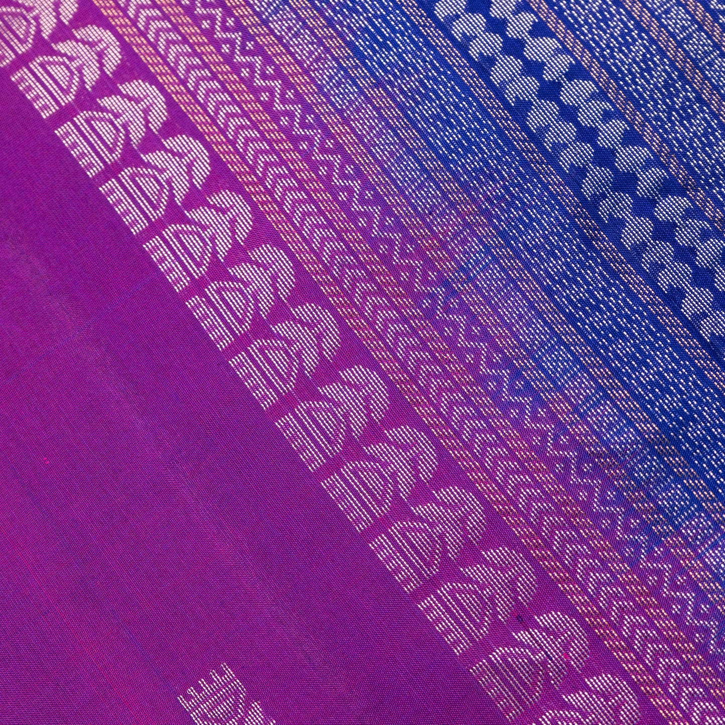 Soft Silk Magenta Saree with Blue Border