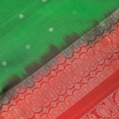 Soft Silk Green Saree with Red Border