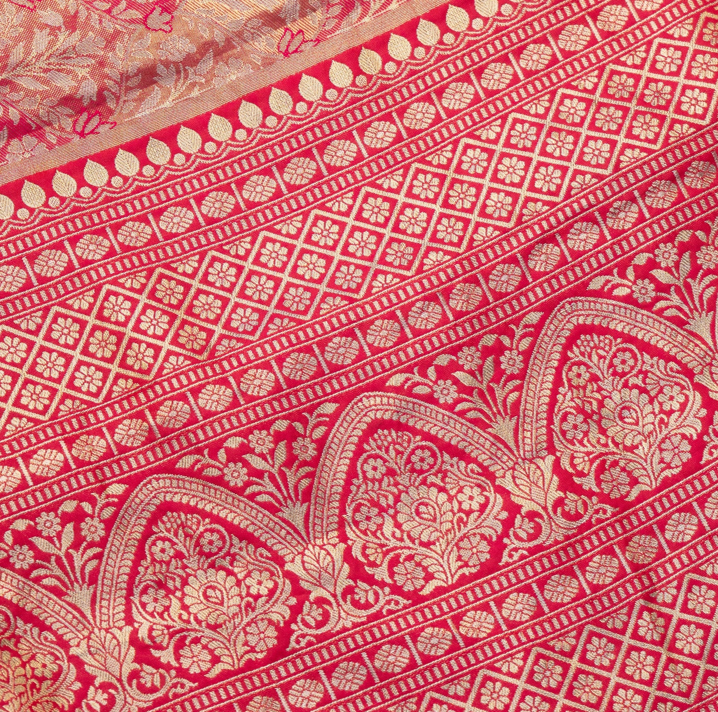 Designer Saree In Golden Pink with Moti Zari work