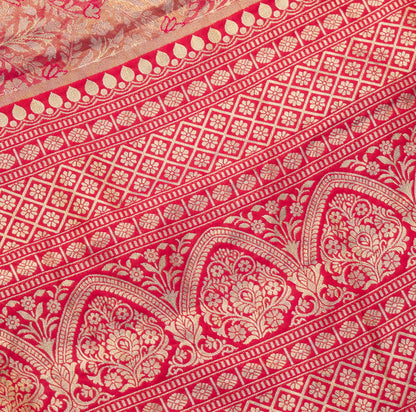 Designer Saree In Golden Pink with Moti Zari work