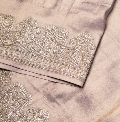 Steel Pink Designer Saree Shimmer Stone Work